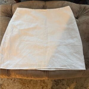 Reformation White Linen Skirt